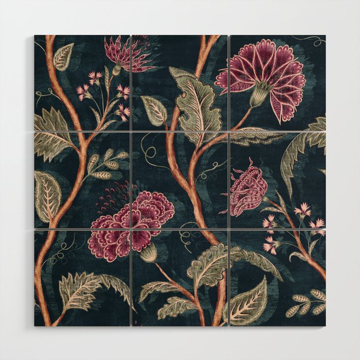 Indienne Vine - Midnight Velvet  Wood Wall Art Gallery Image 1