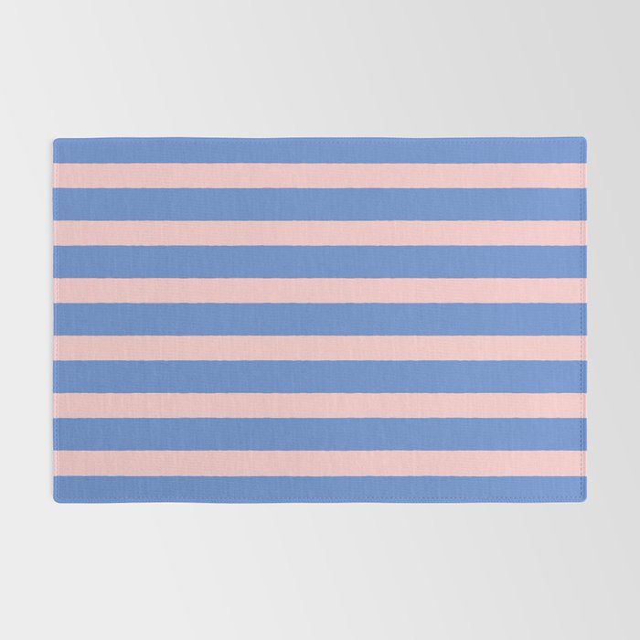 Simple Stripes Pattern - Blue Pink Rug Gallery Image 2