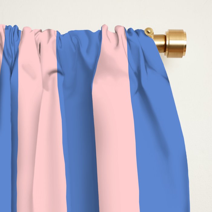 Simple Stripes Pattern - Blue Pink Window Curtain Gallery Image 2
