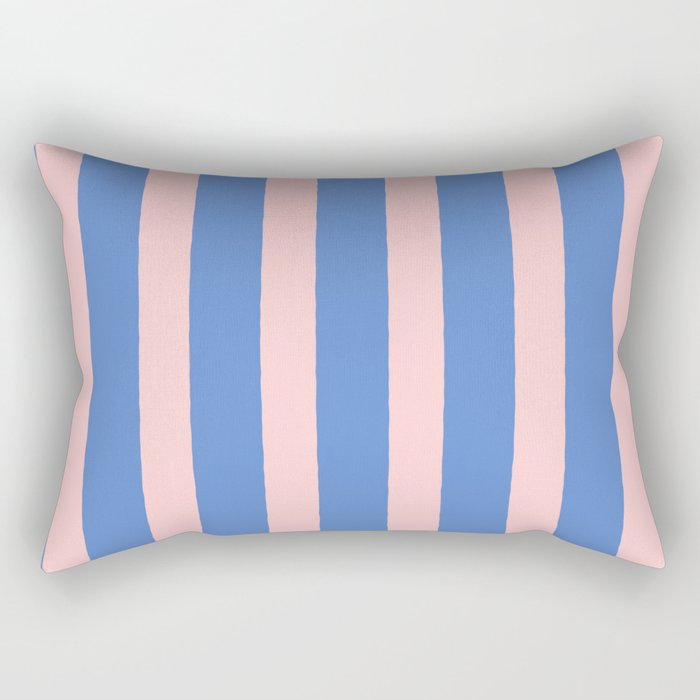Simple Stripes Pattern - Blue Pink Rectangular Pillow Gallery Image 2