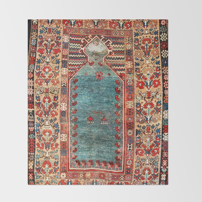 Kurdish East Anatolian Niche Rug Print Throw Blanket Gallery Image 2