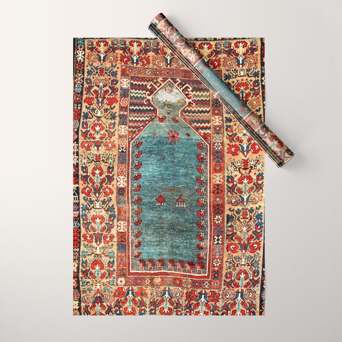 Kurdish East Anatolian Niche Rug Print Wrapping Paper Gallery Image 1