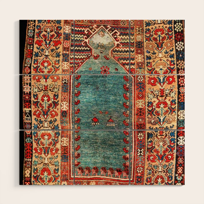Kurdish East Anatolian Niche Rug Print Wood Wall Art Gallery Image 1