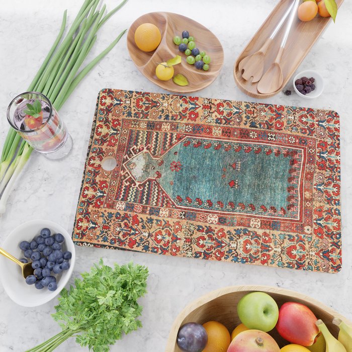 Kurdish East Anatolian Niche Rug Print Cutting Board Gallery Image 2