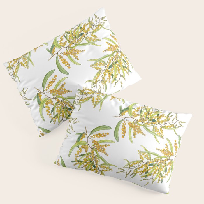 Australian Wattle Flower, Illustration Pillow Sham Gallery Image 3