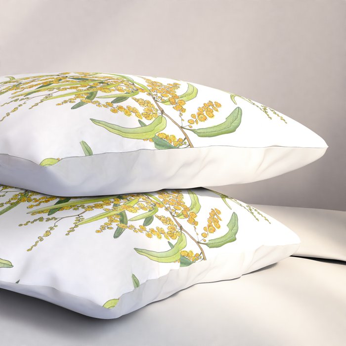 Australian Wattle Flower, Illustration Pillow Sham Gallery Image 3