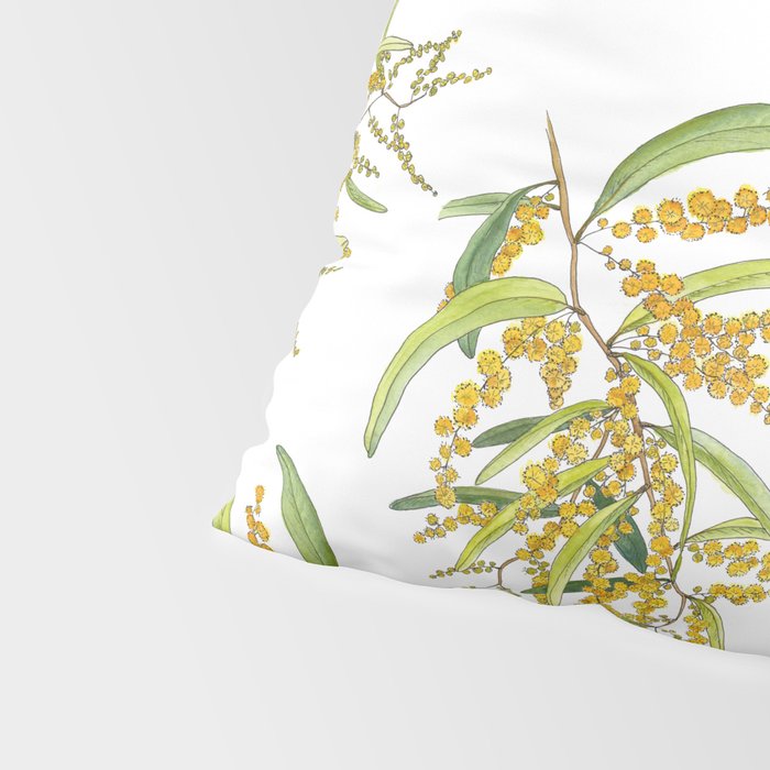 Australian Wattle Flower, Illustration Pillow Sham Gallery Image 4