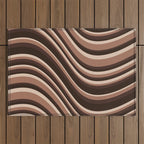 Wavy Stripes XLIX - Mocha Coffee Outdoor Rug Gallery Image 1