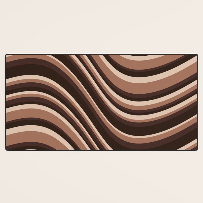 Wavy Stripes XLIX - Mocha Coffee Desk Mat Gallery Image 3
