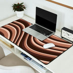 Wavy Stripes XLIX - Mocha Coffee Desk Mat Gallery Image 2