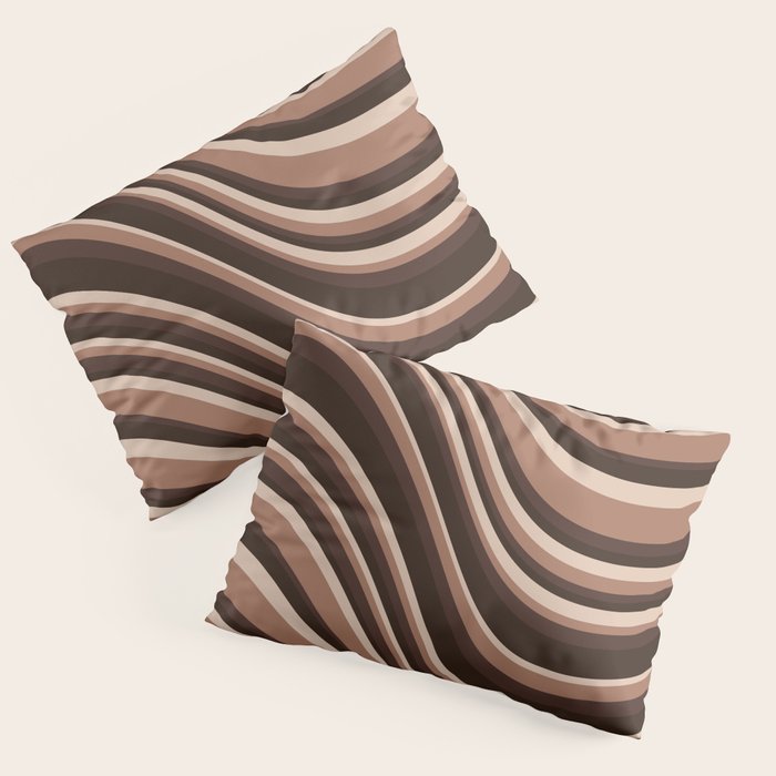 Wavy Stripes XLIX - Mocha Coffee Pillow Sham Gallery Image 1