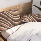 Wavy Stripes XLIX - Mocha Coffee Pillow Sham Gallery Image 2