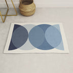 Circle Half-circle - Blue Rug Gallery Image 1