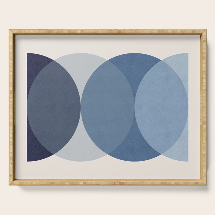 Circle Half-circle - Blue Serving Tray Gallery Image 1