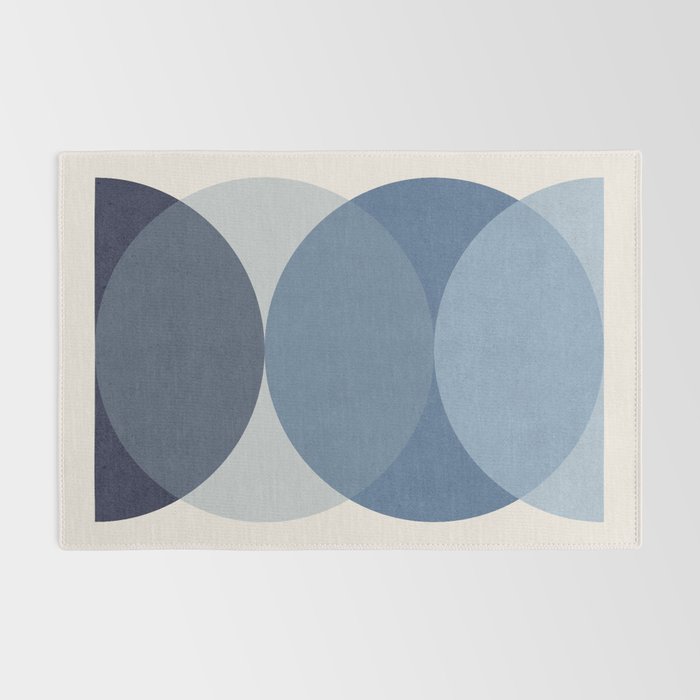 Circle Half-circle - Blue Rug Gallery Image 2