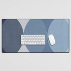 Circle Half-circle - Blue Desk Mat Gallery Image 1