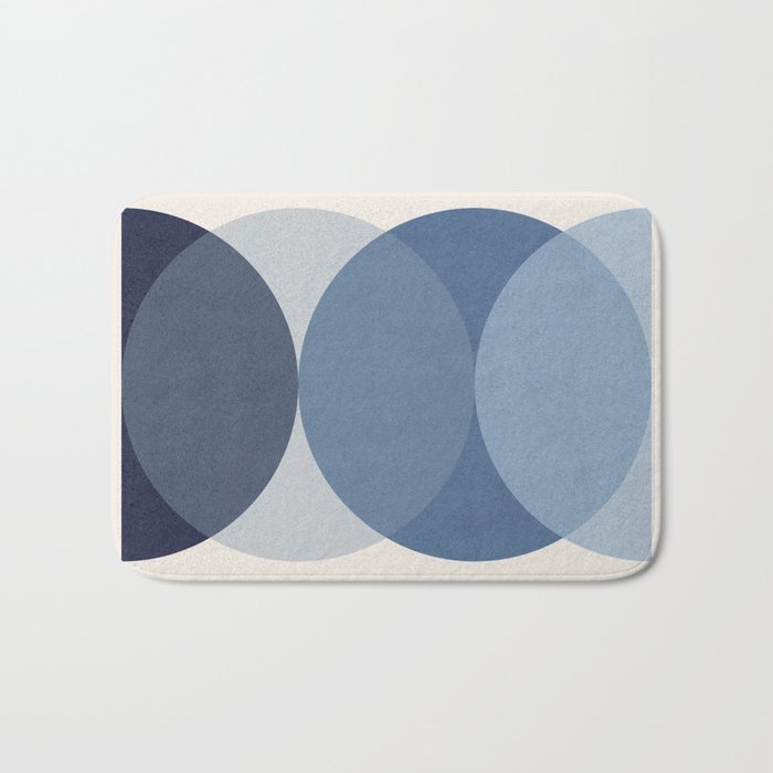 Circle Half-circle - Blue Bath Mat Gallery Image 1
