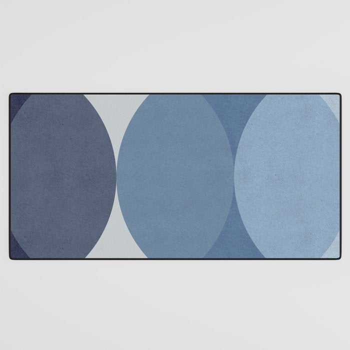 Circle Half-circle - Blue Desk Mat Gallery Image 3