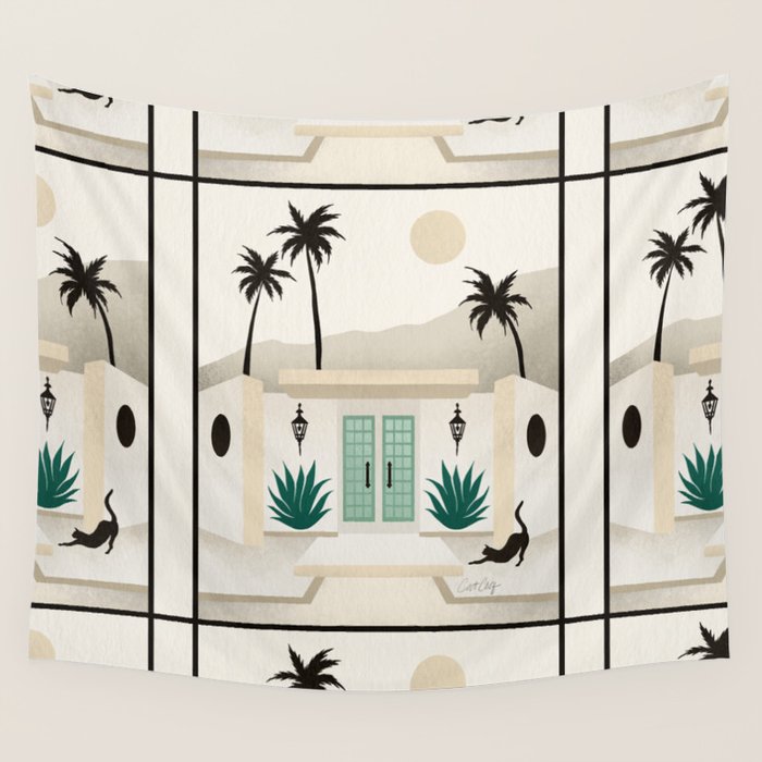Palm Springs Home - Mint & Cream Wall Tapestry Gallery Image 1