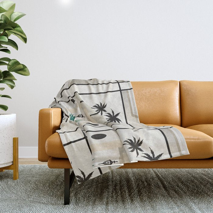 Palm Springs Home - Mint & Cream Throw Blanket Gallery Image 1