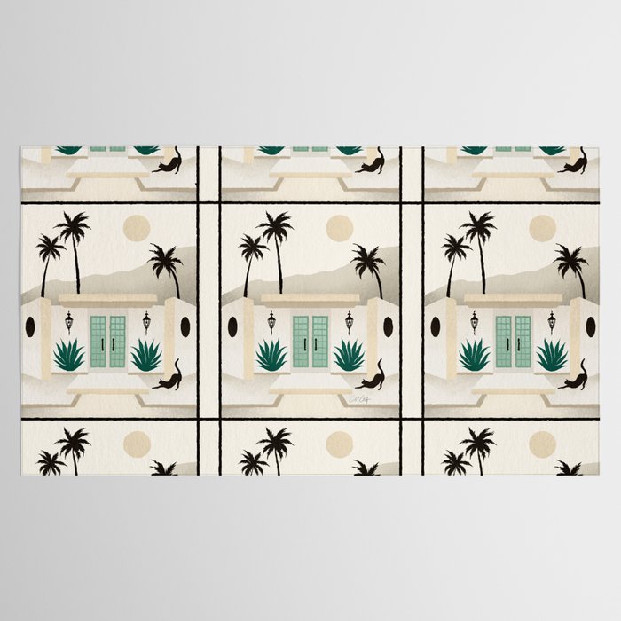 Palm Springs Home - Mint & Cream Tablecloth Gallery Image 2