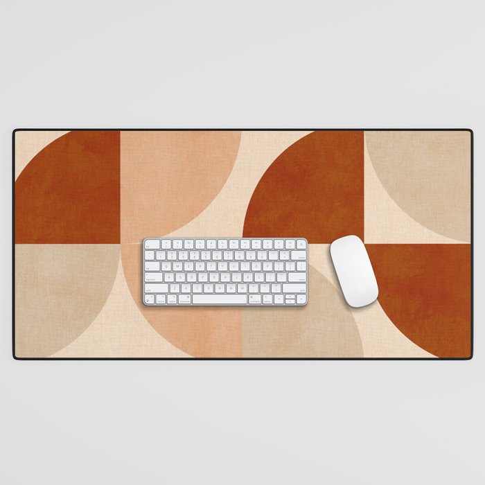 abstract retro shapes earthy 5 Desk Mat Gallery Image 1