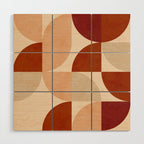 abstract retro shapes earthy 5 Wood Wall Art Gallery Image 1