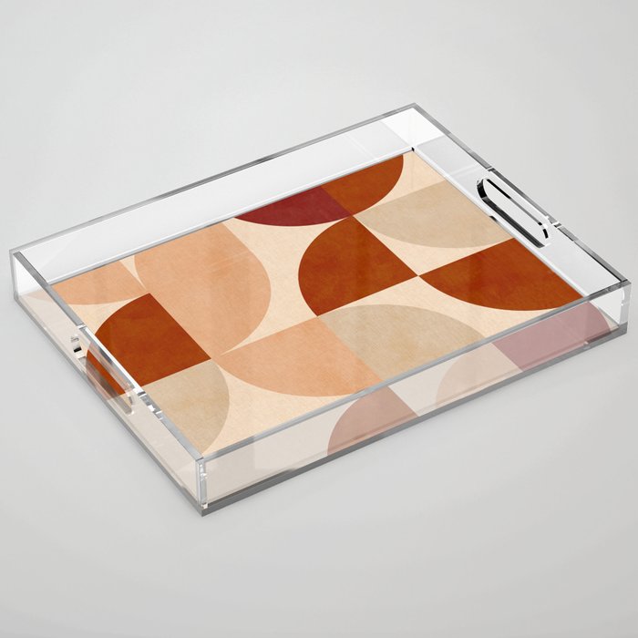 abstract retro shapes earthy 5 Acrylic Tray Gallery Image 1