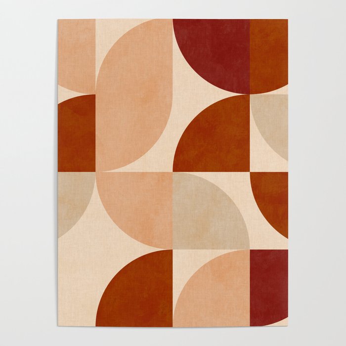 abstract retro shapes earthy 5 Poster Gallery Image 4
