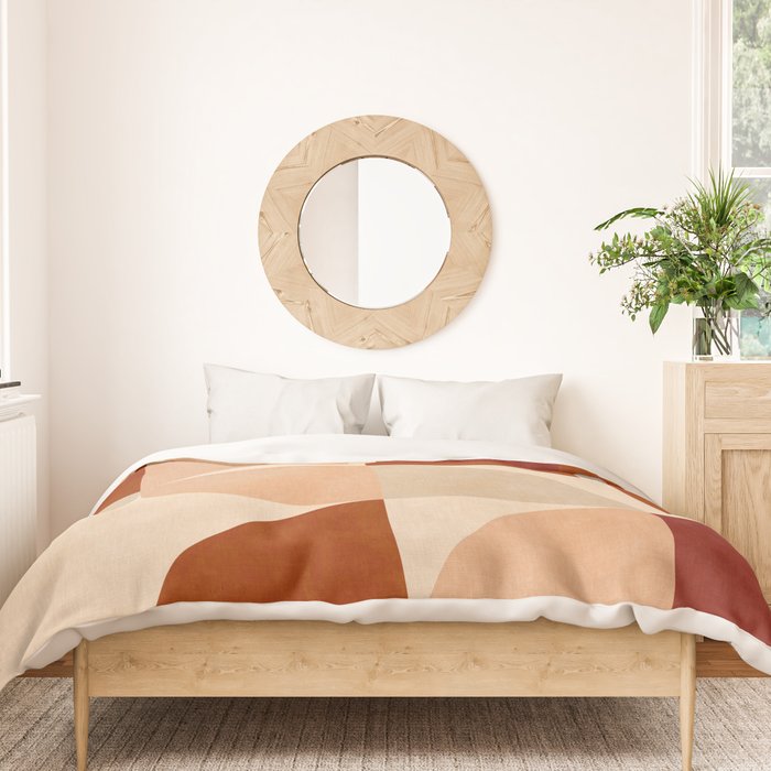 abstract retro shapes earthy 5 Duvet Cover Gallery Image 3