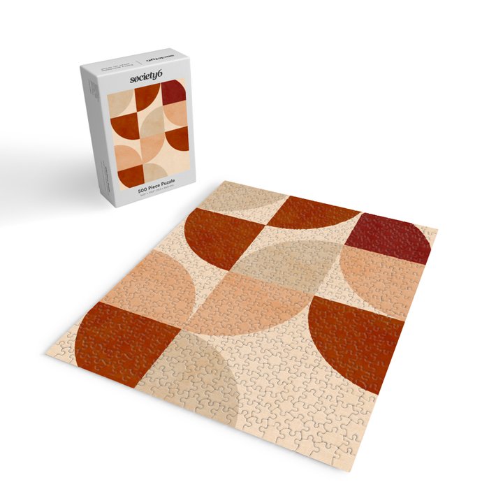 abstract retro shapes earthy 5 Jigsaw Puzzle Gallery Image 2
