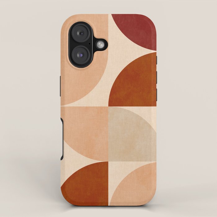 abstract retro shapes earthy 5 iPhone Case Gallery Image 1
