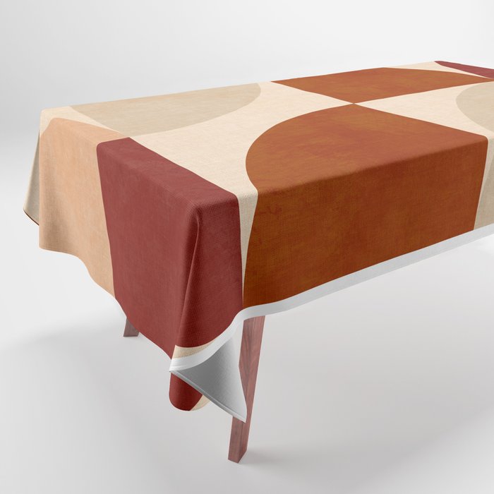 abstract retro shapes earthy 5 Tablecloth Gallery Image 1