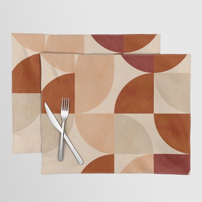 abstract retro shapes earthy 5 Placemat Gallery Image 1