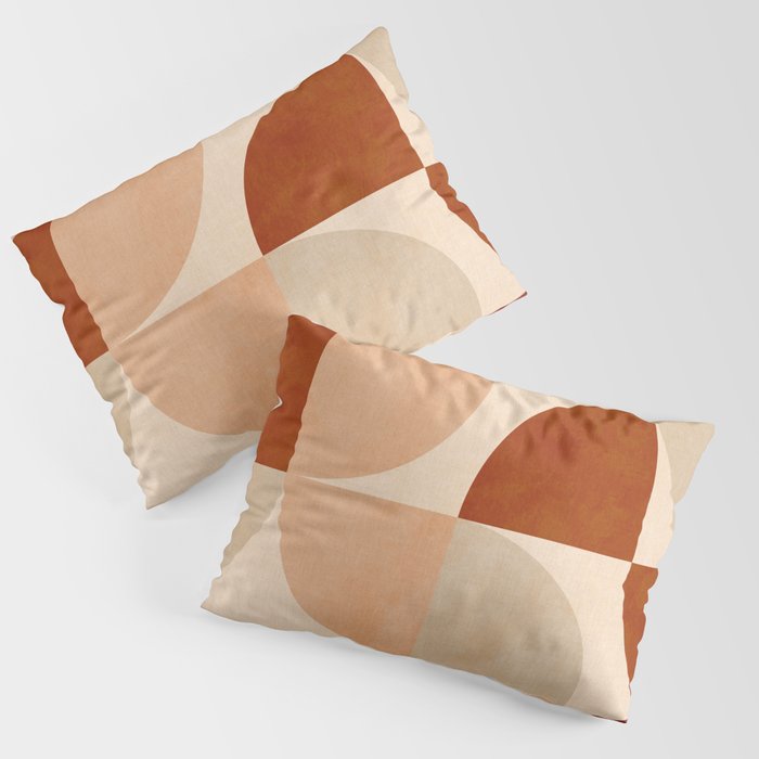 abstract retro shapes earthy 5 Pillow Sham Gallery Image 3