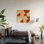 abstract retro shapes earthy 5 Wood Wall Art Gallery Image 2