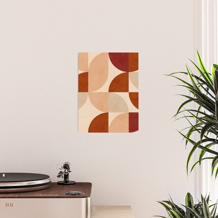 abstract retro shapes earthy 5 Poster Gallery Image 2