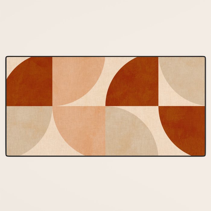 abstract retro shapes earthy 5 Desk Mat Gallery Image 3