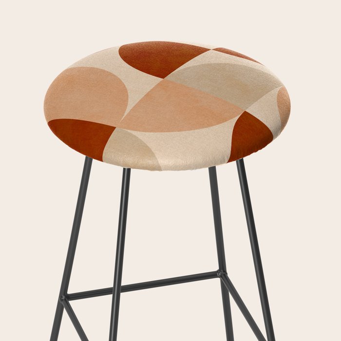 abstract retro shapes earthy 5 Stool Gallery Image 2