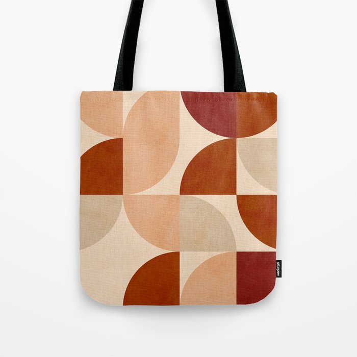 abstract retro shapes earthy 5 Tote Bag Gallery Image 1