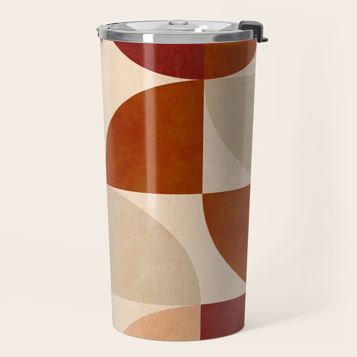 abstract retro shapes earthy 5 Travel Mug Gallery Image 2
