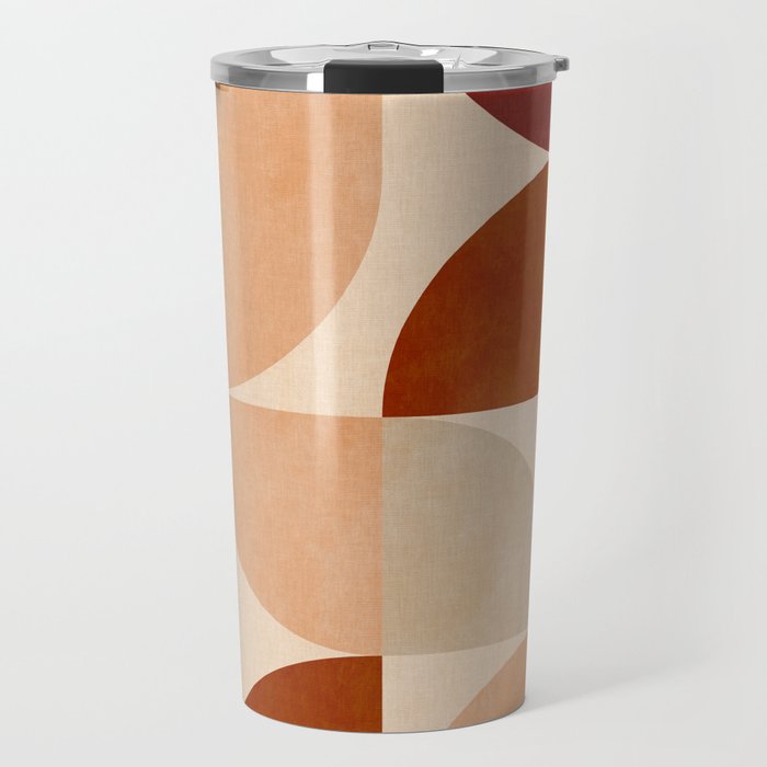 abstract retro shapes earthy 5 Travel Mug Gallery Image 1