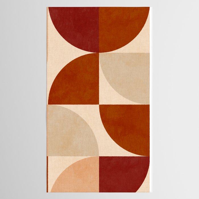 abstract retro shapes earthy 5 Tablecloth Gallery Image 2