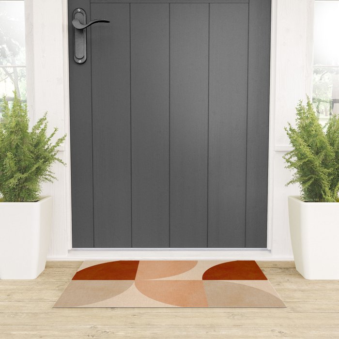 abstract retro shapes earthy 5 Welcome Mat Gallery Image 3