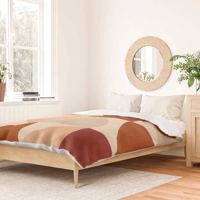 abstract retro shapes earthy 5 Duvet Cover Gallery Image 2