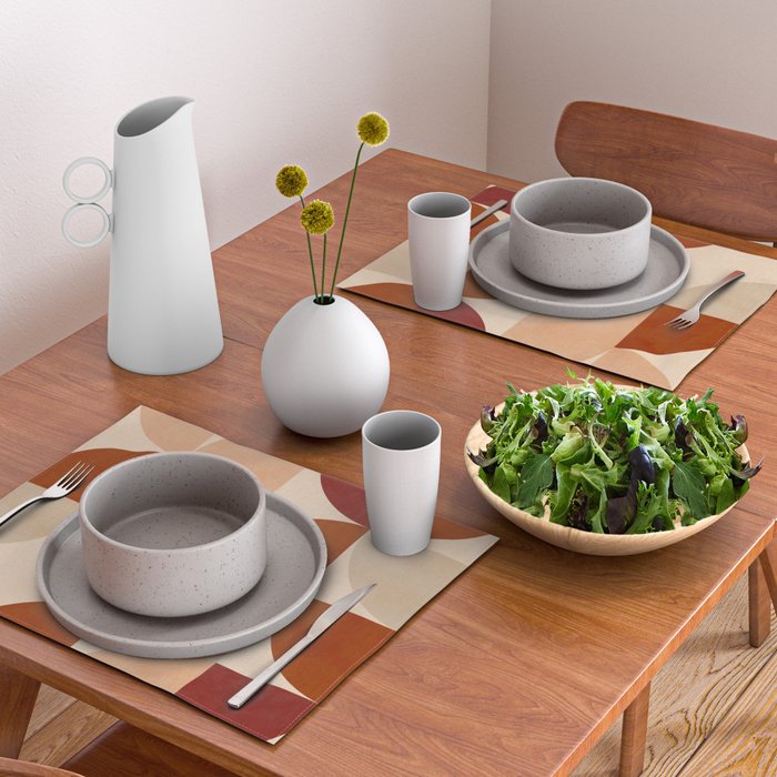 abstract retro shapes earthy 5 Placemat Gallery Image 2