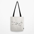 Taurus Zodiac Star Constellation Line Art White Tote Bag Gallery Image 2