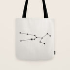 Taurus Zodiac Star Constellation Line Art White Tote Bag Gallery Image 1