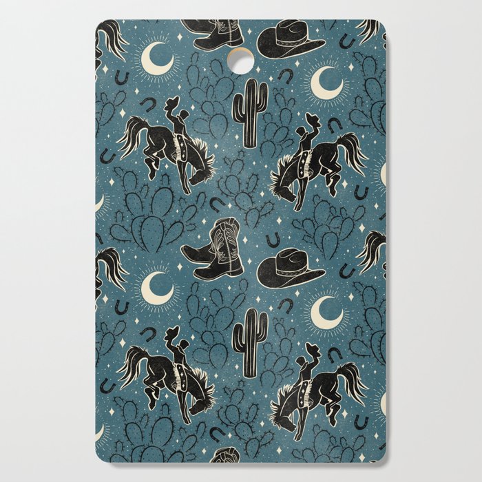 Cowboys and Cacti - midnight Cutting Board Gallery Image 1