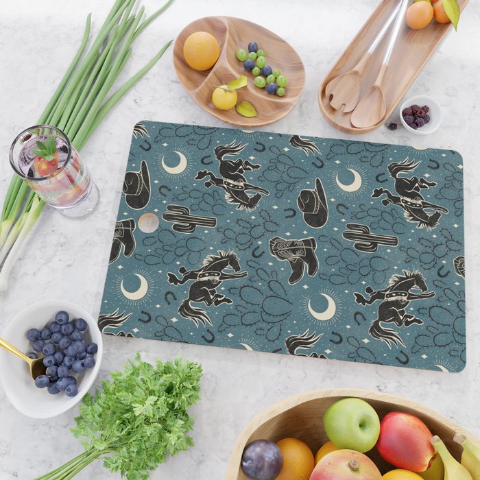 Cowboys and Cacti - midnight Cutting Board Gallery Image 2